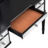 Dressing Table Set With Mirrored Drawers And Stool, Tri-Fold Mirror, Makeup Vanity Set For Bedroom - Black - Image 17