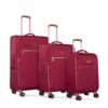 4 Piece Set (16/20/24/28), Softshell Suitcase Spinner Wheels Terylene Luggage Sets Carry On Suitcase Luggage Lightweight Durable Suitcase - Wine Red - Image 5