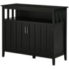 Homcom - Sideboard Buffet Cabinet, Kitchen Cabinet, Coffee Bar Cabinet With 2 Doors And Adjustable Shelves For Entryway Living Room - Black - Image 10