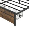 Modern Queen Bed Frame With LED Lights, Storage Drawers, USB & Charging StationUpholstered Headboard, & Iron - Gray - Image 10