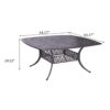 Square 8 Person 64" Long Aluminum Dining Set With Cushions - Dark Gray / White - Image 9