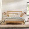 Mid-Century Modern Solid Wood Queen Spindle Bed - Natural Pine - Image 5