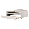 Full Size Upholstered Daybed With Storage Armrests, Trundle And Latest Integrated Bluetooth Audio System, Teddy Fleece - Beige - Image 4
