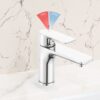 Single Handle Lavatory Basin Sink Faucet Brass Bathroom Faucet With Hot And Cold Water Control - Chrome - Image 5