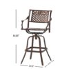 Cast Aluminum Swivel Bar Stool With Footrest - Copper - Image 3