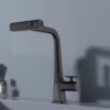 Modern Waterfall Kitchen Faucet With Temperature Display And Pull Down Sprayer, Zinc Construction - Matte Black - Image 4