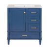 Bathroom Vanity, Modern Bathroom Cabinet With Sink Combo Set, Bathroom Storage Cabinet With A Soft Closing Door And 3 Drawers, Solid Wood Frame - Blue - Image 11