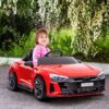Aosom - Kids Ride On Car, 12V Licensed Audi Rs E-Tron Gt 3.1 Mph Electric Car For Kids, Ride-On Toy For Boys And Girls With Remote Control, 4 Wheels With Suspension, Horn, Music, Lights - Red - Image 9