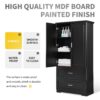 Tall Bathroom Storage Cabinet, Cabinet With 2 Doors And Drawers, Adjustable Shelf - Black - Image 5