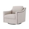 360 Degree Swivel Armchair Cotton Linen Skin - Friendly Fabric Ergonomic Design Brass Nail Decorative Armchair Living Room Chairs Bedroom Chairs Living Room Chairs Black Legs Suitable For Indoor Homes - White - Image 9