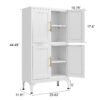 Metal Kitchen Storage Cabinet, Kitchen Pantry Storage Cabinet With Doors And Shelves, Storage Cabinet With Adjustable Leveling Foot For Kitchen, Living Room And Dining Room - White - Image 2