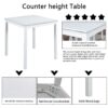 5 Piece Counter Height Table Set, Wooden Kitchen Table Set With Square Table And 4 Upholstered Chairs, Counter Height Dining Table With Crystal Decoration And Chair Set For Kitchen, Dining Room - White - Image 6