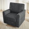 360 Degree Swivel Chair Accent Barrel Armchair With Side Pockets, Compact Design For Living Room, Bedroom, Office - Gray - Image 11