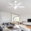 42" Ceiling Fan With Light And Remote Cotnrol 6 Speeds DC Reversible Motor - White - Image 7