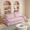 Queen Pull Out Sofa Bed, 3 In 1 Convertible Sleeper Sofa Multifunctional Velvet Loveseat Bed - Pink - Image 6