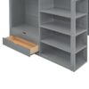Full Size Loft Bed With Desk, Wardrobes, 4 Drawers And 4 Shelves - Gray - Image 11