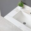 Elegant Vanity Top With Undermount Sink And Backsplash, Sintered Stone - Carrara White Marble - Image 13