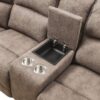Olwen - Nubuck Power Recliner Sectional Sofa With USB Port - Mocha - Image 9