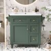 Bathroom Vanity With Top Sink, Modern Bathroom Storage Cabinet & 2 Drawers And A Tip-Out Drawer, Single Sink Bathroom Vanity - Green - Image 25