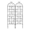 2 Pack Metal Garden Trellis Rustproof Trellis For Climbing Plants Outdoor Flower Support - Black - Image 9