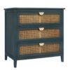 3 Drawer Cabinet - Natural Rattan, Suitable For Bedroom - Green - Image 7
