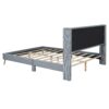Queen Size Platform Contemporary Bed With Legs - Gray - Image 8