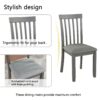 5 Piece Modern Dining Set, Square Wooden Dining Table With 4 Upholstered Chairs For Kitchen, Dining Room - Gray - Image 6