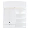 Full Size Loft Bed With Desk, Wardrobes, 4 Drawers And 4 Shelves - White - Image 12
