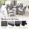 7 Pieces Outdoor Patio Furniture Set, Modern Dining Set With 6 Dining Chairs Sunbrella Fabric, Rectangular Table With Umbrella Hole - Bourbon Brown - Image 6