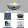 Outdoor Concrete Propane Gas Fire Pit Bowl - Antique White - Image 7