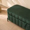 Wide Upholstered Velvet Storage Soft Bench Footstool Ottoman End Of Bed With Metal Legs, Foot Rest For Living Room, Entryway And Bedroom - Green - Image 6