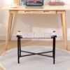Boho Hand Woven Entryway Ottoman Vanity Chair Footrest Stool For Living Room Sofas - Gray - Image 6