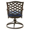 Outdoor Patio Aluminum Swivel Rocker Dining Chair With Cushion (Set of 2) - Navy Blue - Image 4