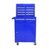 Rolling Tool Chest, 5 Drawer Tool Box Organizer With Lockable Wheels & Sliding Drawers & Detachable Top & Adjustable Shelf, Tool Storage Cabinet For Garage Workshop - Blue - Image 4