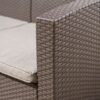 Outdoor 3 Seater Rattan Sofa With Water Resistant Cushions - Brown / Mix Beige - Image 8