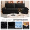 Queen Pull Out Sofa Bed, 3 In 1 Convertible Sleeper Sofa Multifunctional Velvet Loveseat Bed - Black - Image 17