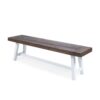 Tranquilizer - Outdoor Bench With Slat Panel Design (Set of 2) - Dark Brown / White - Image 5