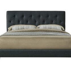 Full Sized Tufted Bed With USB - Black