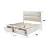 Tarian - Boucle Queen Bed With LED & Storage - White - Image 7
