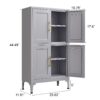 Metal Kitchen Storage Cabinet, Kitchen Pantry Storage Cabinet With Doors And Shelves, Storage Cabinet With Adjustable Leveling Foot For Kitchen, Living Room And Dining Room - Gray - Image 2