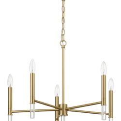 Courtyard - 5 Light Candle Light Chandelier - Clear / Gold