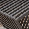 Gloaming - Outdoor Bench With Slat Design And Triangular Base - Dark Gray - Image 6