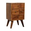 4 Drawer Multi Bedside Table - Chestnut - Image 5