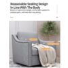 360 Degree Swivel Armchair Cotton Linen Skin - Friendly Fabric Ergonomic Design Brass Nail Decorative Armchair Living Room Chairs Bedroom Chairs Living Room Chairs Black Legs Suitable For Indoor Homes - Gray - Image 7