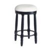 360° Swivel Wooden Barstools, 26" Counter Height (Set of 2) With Fabric Upholstered Seat - Black - Image 4