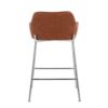 Daniella - Contemporary Fixed Height Counter Stool (Set of 2) - Chrome / Camel - Image 5
