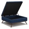 Owen - Square Coffee Table Storage Ottoman - Distressed Dark Blue - Image 3