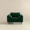 Amber - Velvet Lounge Chair - Brown / Dark Green - Image 3