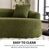4 Seater Sofa With Chenille Fabric, 30D, 60 Hardness Full Sponge, 4 Pillow For Living Room, Home Furniture Sleeper Sectional Sofa For Apartment - Green - Image 4