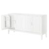 4 Door Sideboard Storage Cabinet With Door Shelf For Living Room And Dining Room, 2 Large Cabinets With Adjustable Shelf - White - Image 12